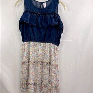 Justice Jean and Floral Kids Dress 18/20